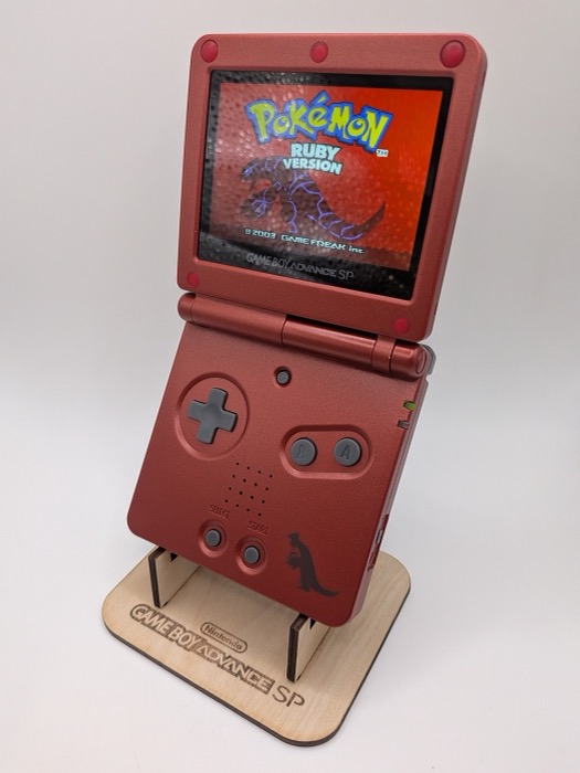 Game Boy Advance SP · Groudon Red on the bench